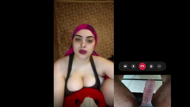 Iranian Huge Boobs Hot MILF Stepmom Helps Stepson Cum on Video Call, but Releases Orgasm herself