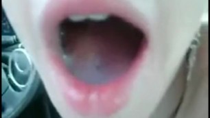 Car Blowjob Ends with Cum in Mouth