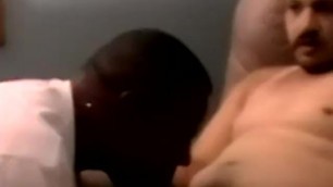 Amateur Dude Strokes Cock and Receives BJ from Fat Black Gay