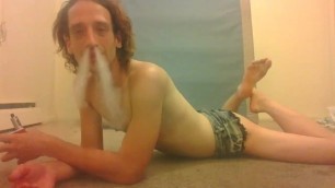 Fuckable Transgirl Vaping after 9+ Months HRT W/juicy Ass & Dirty Cute Feet