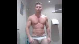 White Unnderwear Briefs & Gym Shorts Strip Tease after Gym Training Video