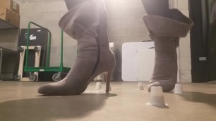 Giant Grey Boots Popping and Crushing