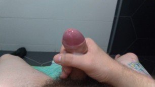 BATHROOM JERKING WITH THICK CUM LOAD