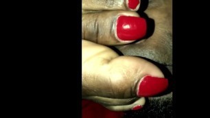 Up Close to Sexy Red Toes