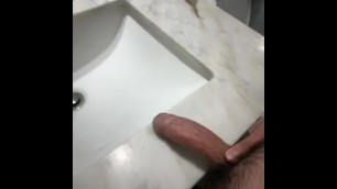 Jerking of in Restroom Ends in Cumshot!!