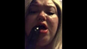 Sloppy Dildo Blowjob while Talking Dirty