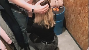 FAST PUBLIC BLOWJOB IN FITTING ROOM