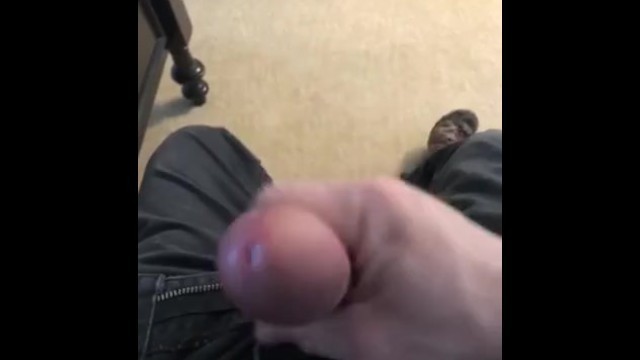 Stroking my Big Cock at Work