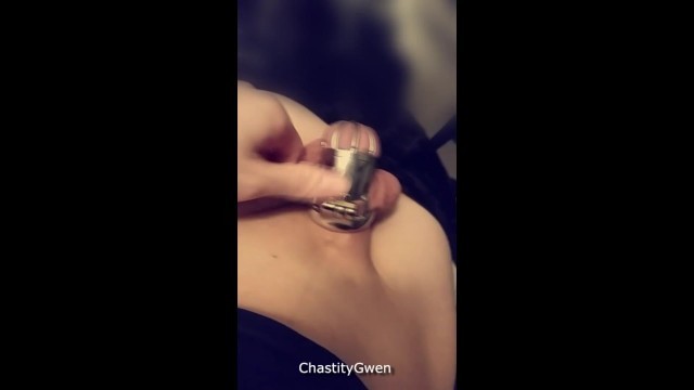 Teasing my Locked Clitty! Horny Transgirl in Chastity ♥