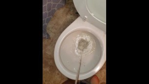 Desperation Standing Piss into Toliet like a Boy