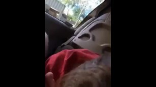 White Whore Sucking Dick and getting Fucked in back of Car