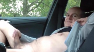 German man wanking in car.mp4