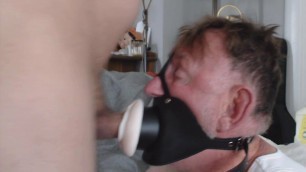 Grandpa's Pussy Gag Face Gets Fucked Hard