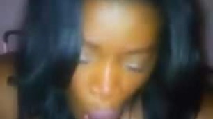 18-year-old ebony hen tries to swallow a BIG SALTY COCK