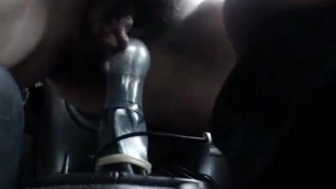 Italian Milf from naughtycam.site fucks gear shift lever and big dildo in car