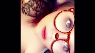 Cute girl plays around on Snapchat